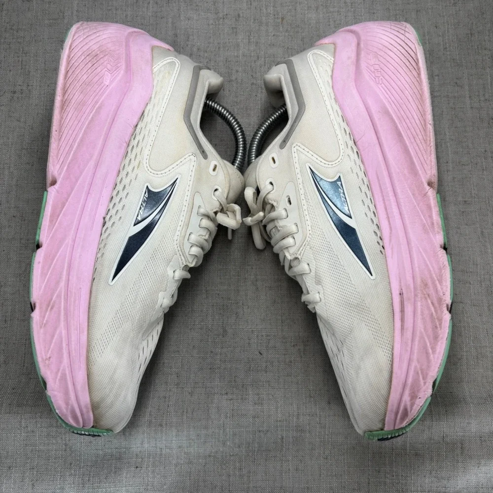 Altra Via Olympus Shoes White Pink Green Mesh Cushion Running Sneakers Size 9.5